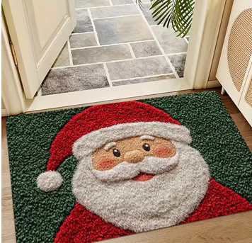 🎅✨ Tapete de Porta Natalino – Papai Noel e Homem de Gengibre | Uso Interno e Externo