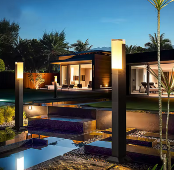 Luminária de Paisagem LED 30cm – Alumínio Quadrado à Prova d’Água para Jardim e Pátio