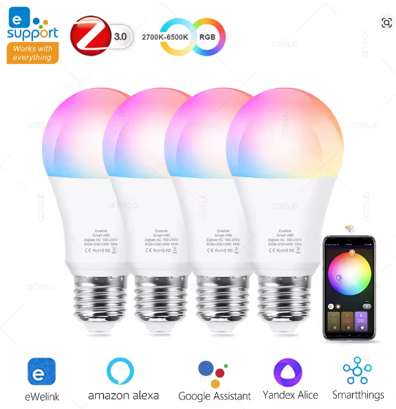 Lâmpada Inteligente Zigbee RGB E27