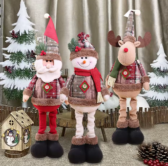 Boneca de Natal Telescópica – Decoração Festiva 2025/2026