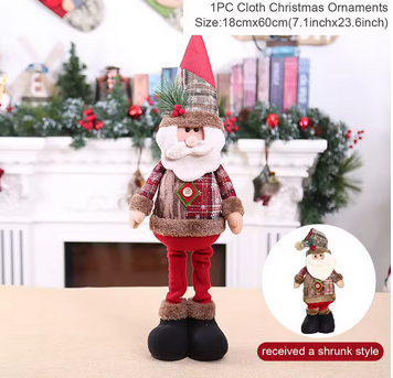 Boneca de Natal Telescópica – Decoração Festiva 2025/2026