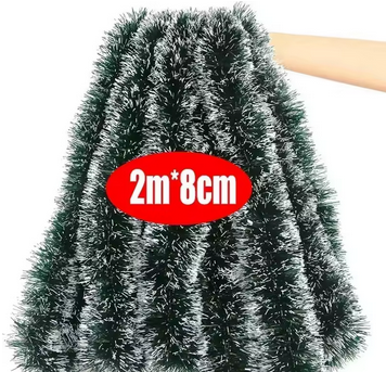 🎄✨ Fita Decorativa de Natal 2m – Guirlanda Verde para Árvores e Ambientes Festivos