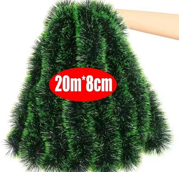 🎄✨ Fita Decorativa de Natal 2m – Guirlanda Verde para Árvores e Ambientes Festivos