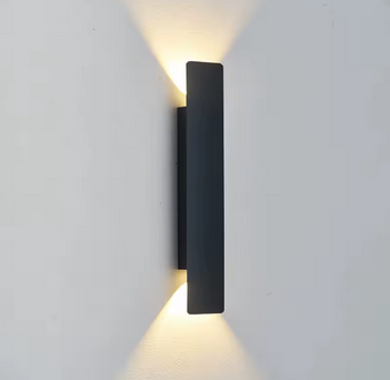 Luminária de Parede LED 18W – À Prova d’Água, Alumínio Preto para Áreas Externas