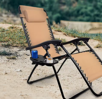 Cadeira portátil dobrável bandeja de bebidas durável suporte de copo ao ar livre para praia acampamento poltrona reclinável espreguiçadeira leve