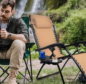 Cadeira portátil dobrável bandeja de bebidas durável suporte de copo ao ar livre para praia acampamento poltrona reclinável espreguiçadeira leve